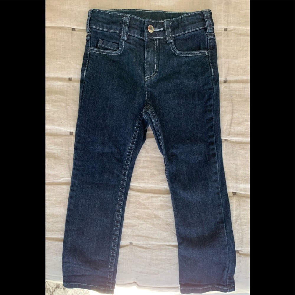 Jacadi toddler boy’s raw denim jeans.
